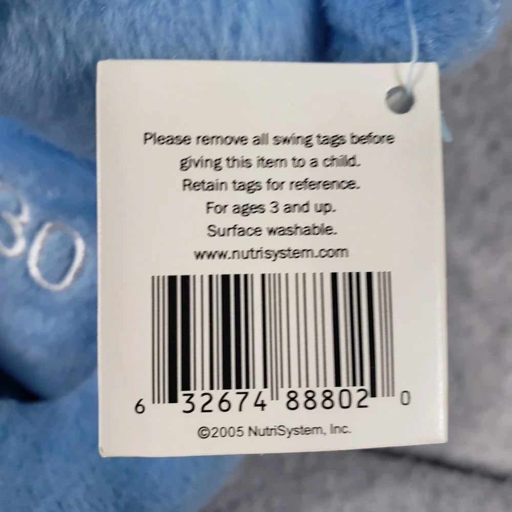 Nutrisystem 30 lb Community Bear Plush Blue Milestone‎ Y2K Retro Mascot Stuffed